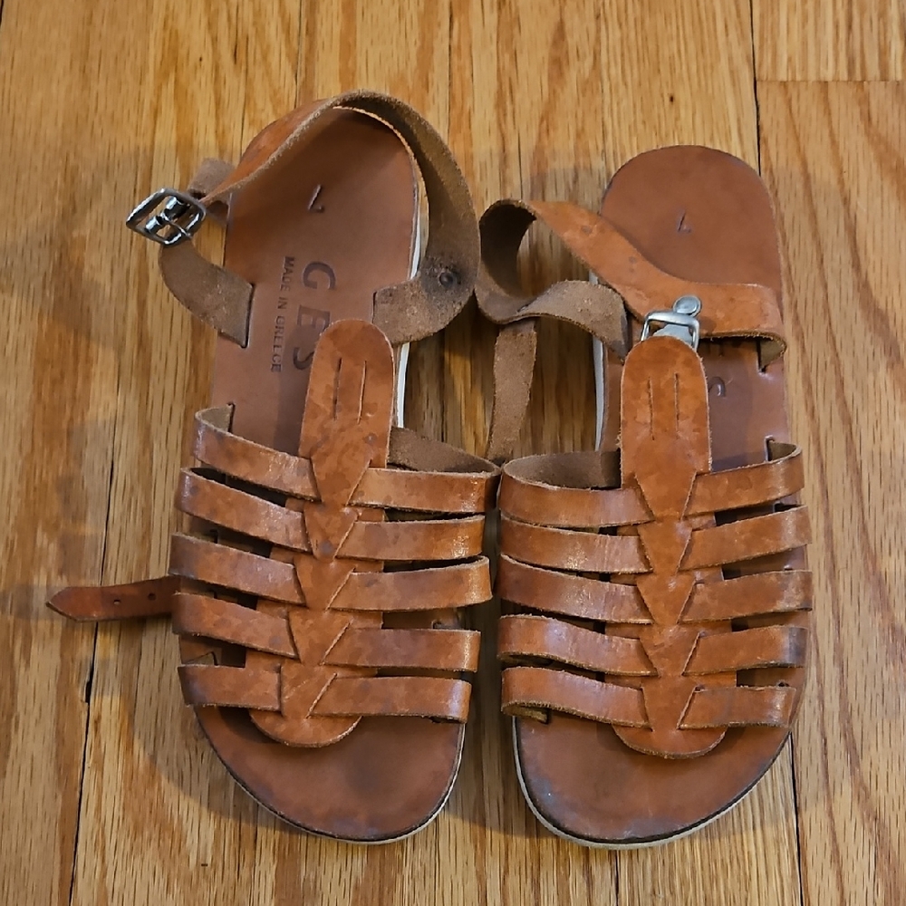Women's Brown Leather Sandals